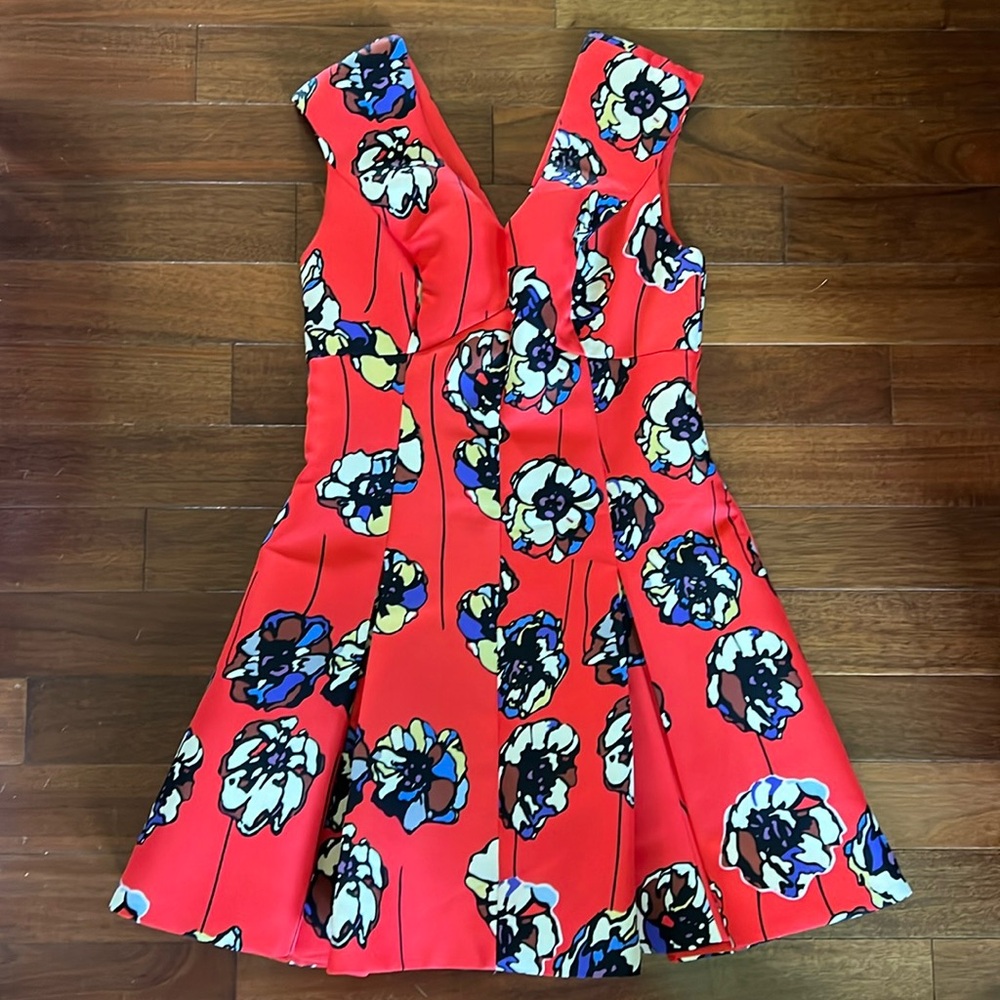 Red floral dress